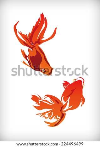 It is an illustration of goldfish Japanese style.