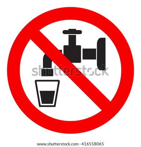 No Water Tap Sign On White Stock Vector 230143105 - Shutterstock