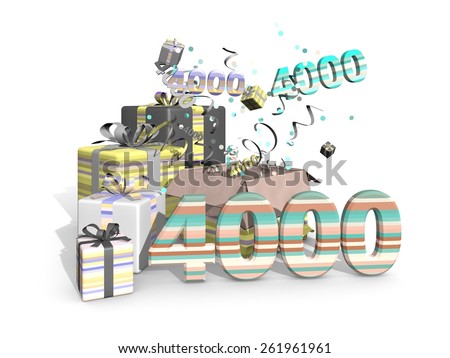 Party Presents Confetti Number 4000 Stock Illustration 261961961 ...