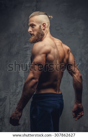 shirtless muscular guy back isolated on stock photo edit now