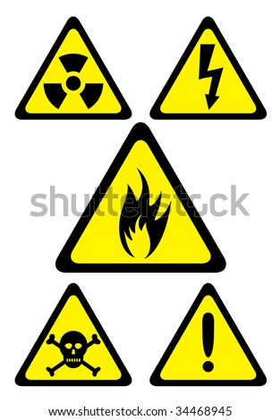 Science Laboratory Safety Chemical Hazard Signs Stock Vector 2972633 ...