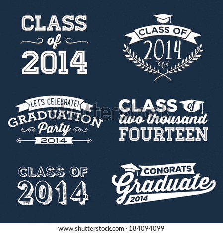 Graduation Vector Set | Let's Celebrate, Class of 2014, Congrats Grad ...