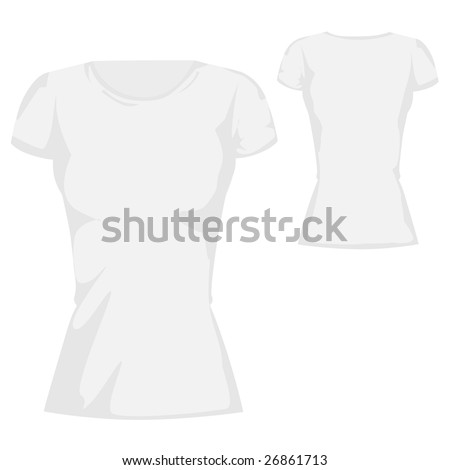 White Blank Tshirt Design Template Womenswear Stock Vector 26861713 ...