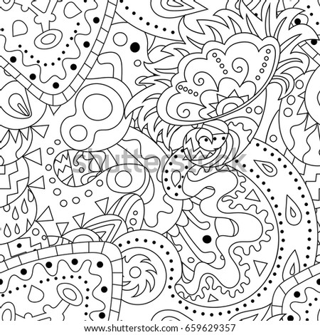 antistress coloring page with zentangle elements seamless pattern with abstract ornaments - Coloring Page Zentangle antistress coloring page with zentangle elements seamless pattern with abstract ornaments - Coloring Page Zentangle