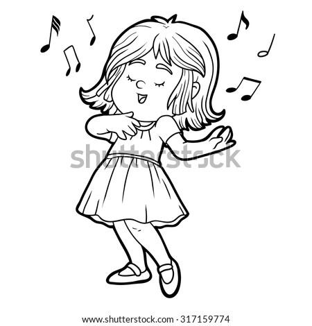 Coloring Book Children Little Girl Red Stock Vector 317159774 ...