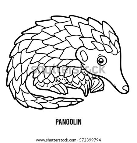 Coloring Book Children Pangolin Stock Vector 572399794 - Shutterstock