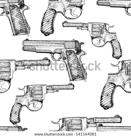 Doodle Style Pistol Handgun Sketch Including Stock Vector 102038650 ...