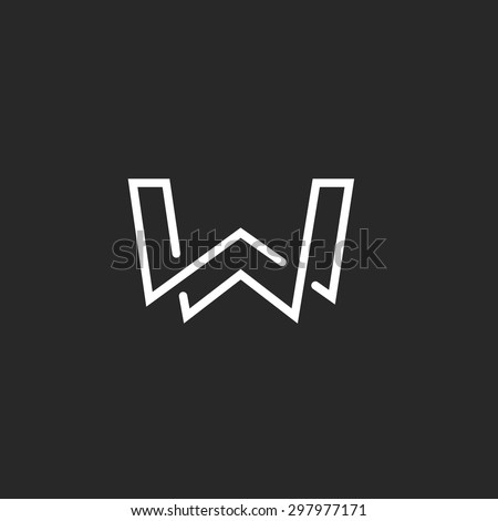 letter vector outline Letter Mockup Stock Vector Logo W Modern Monogram