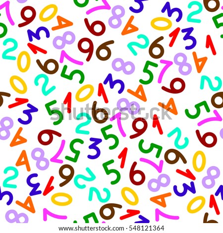 Mathematics Seamless Background Different Numbers Random Stock Vector ...