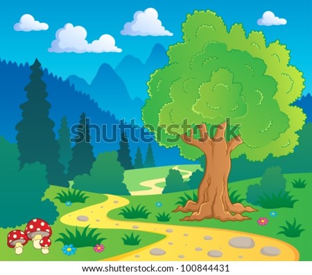 Cartoon Landscape Clipart Stock Vector 52324327 - Shutterstock