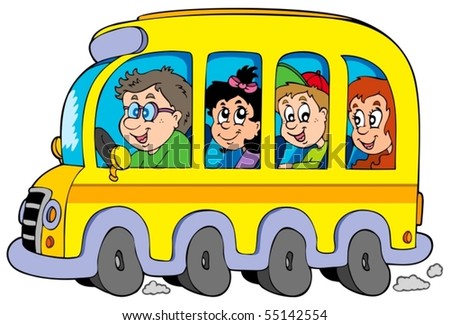 Stock Images similar to ID 132358934 - cartoon yellow school bus