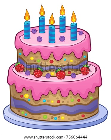 Birthday Cake 5 Candles Eps10 Vector Stock Vector 756064444 - Shutterstock