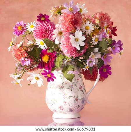 stock photo bouquet of flowers autumn in a vase 66679831