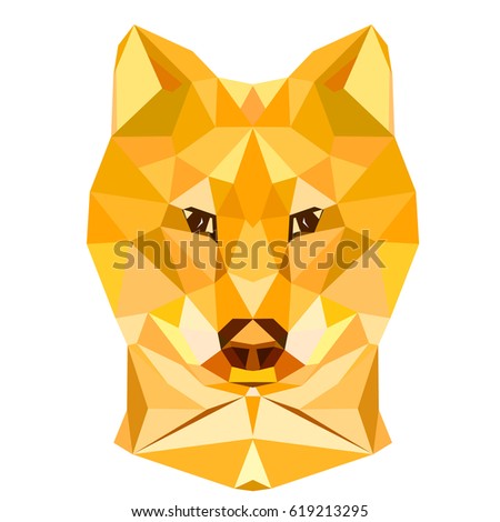 Dog stylized triangle polygonal model