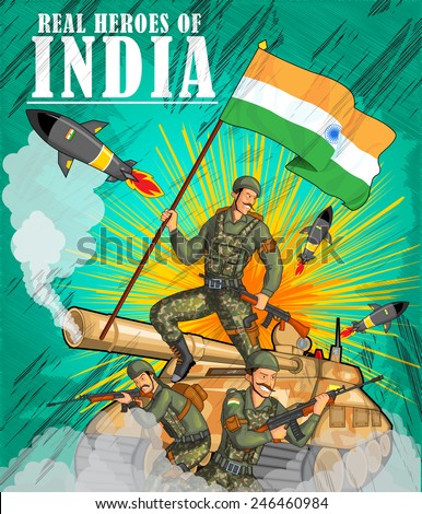 Indian Army Showing Victory India Vector Stock Vector 246460984