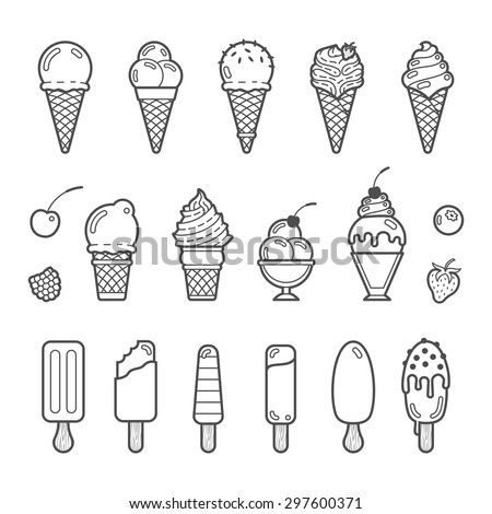 Ice Cream Icons Stock Vector 98049083 - Shutterstock