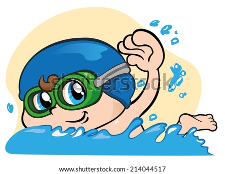 Illustration Representing Child Playing Sports Swimming Stock Vector ...