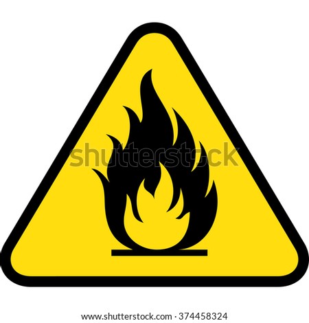 Board Yellow Triangle Signage Burning Fire Stock Vector 374458324 ...