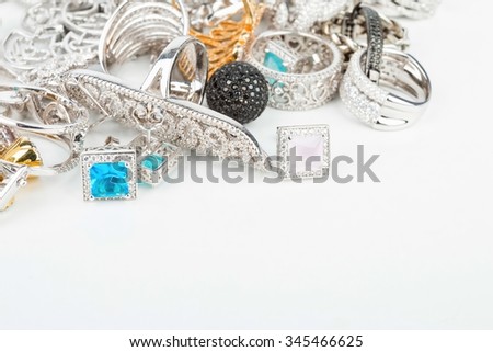 Many fashionable women's jewelry - Stock Image macro.