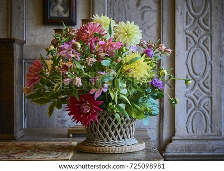 Elegant Flower Pots Pink Hidrangea Pansies Stock Photo 31256530