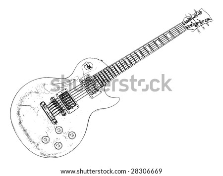 Hand Drawn Electric Guitar On White Stock Vector 150657101 - Shutterstock