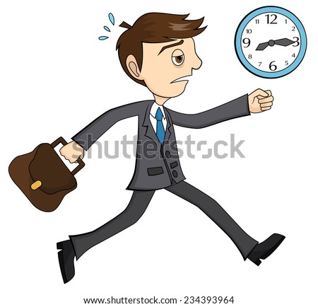 Businessman Late Go Work Stock Vector 234393964 - Shutterstock