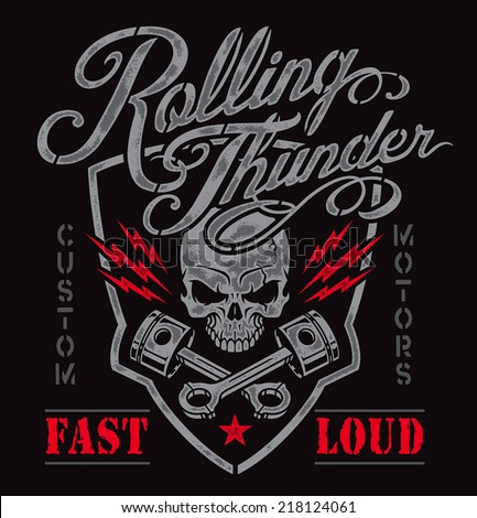 Motor skull crest graphic