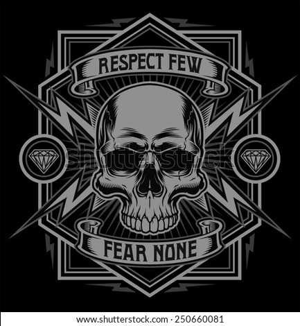 Respect skull lightning graphic