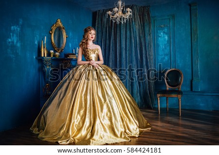 Beautiful woman in a ball gown