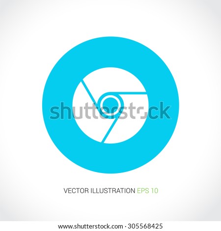 Vector icons on abstract background with blue circle "browser"