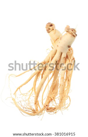 Korean ginseng on white background.