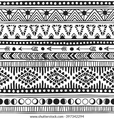 Native American Doodle Textile Print Navajo Stock Vector 397342294 ...