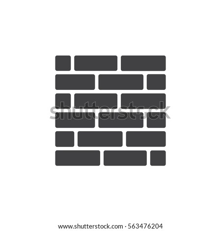 Brick Wall Icon Vector Filled Flat Stock Vector 563476204 - Shutterstock