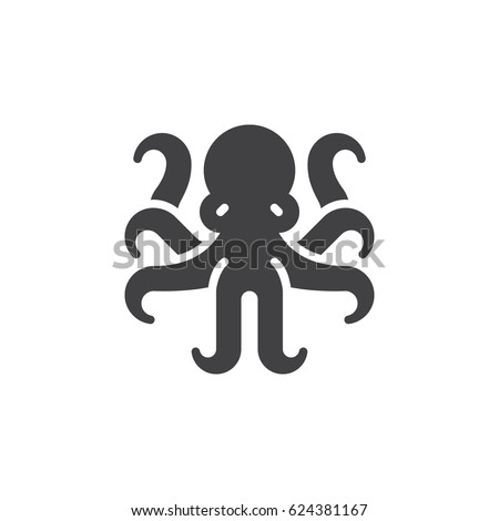 Octopus Mollusk Icon Vector Filled Flat Stock Vector 624381167 ...