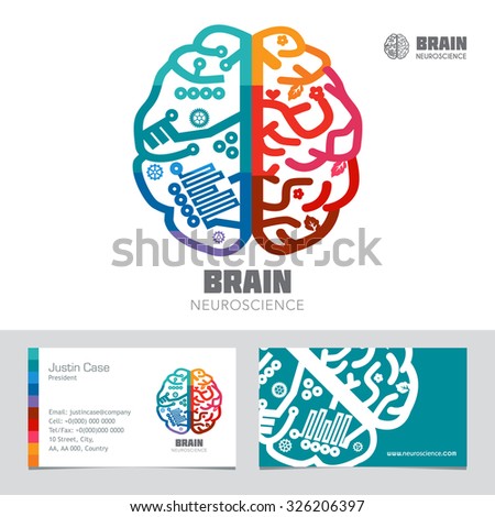 Brain outline stock photos
