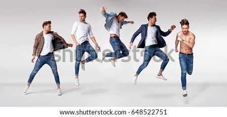 Multiple portrait of a handsome young man