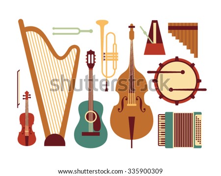 Cartoon Musical Instruments Stock Vector 66840229 - Shutterstock