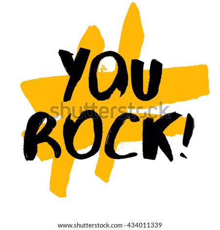 You Guys Rock Brush Lettering Vector Stock Vector 434207584 - Shutterstock