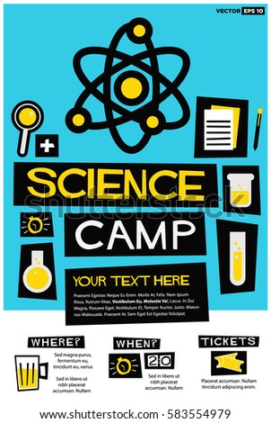 Science Camp Flat Style Vector Illustration Stock Vector 583555081 ...