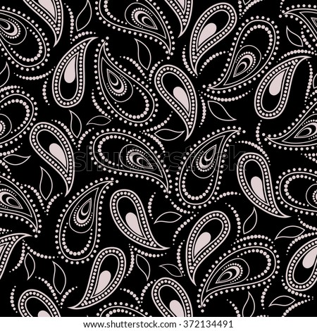 Seamless black and white pattern with paisley traditional ethnic print vector background Seamless black and white pattern with paisley traditional ethnic print vector background