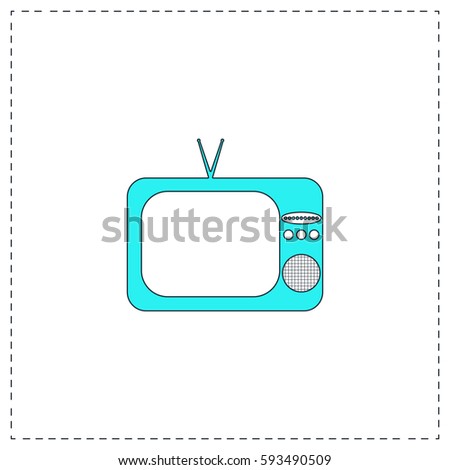 Blue Outline On Tv stock images royalty free images vectors Blue Outline On Tv stock images royalty free images vectors