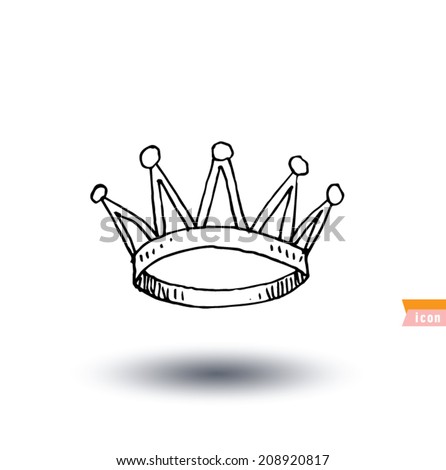 Crown Hand Drawn Vector Stock Vector 208920817 - Shutterstock