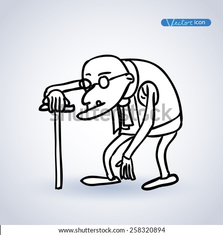 Old Man Vector Illustration Stock Vector 258320894 - Shutterstock