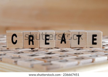create word background on wooden blocks