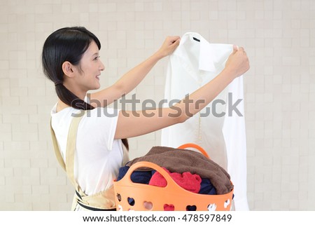 Woman with a laundry basket