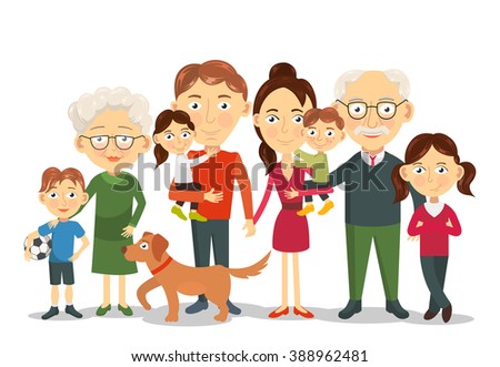 Funny Illustration Old Man Woman Traditional Stock Vector 383045260 ...