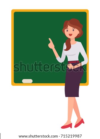 Cartoon Character Design Female School Standing Stock Vector 715219987 ...