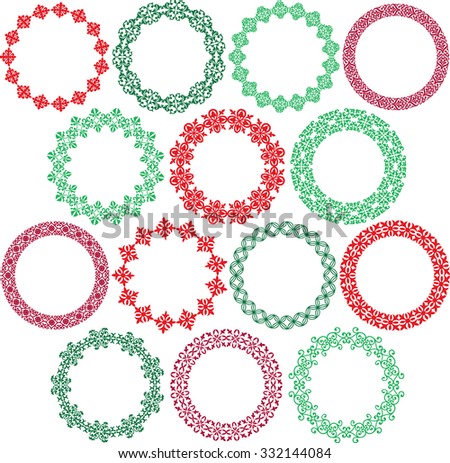 Ornate Christmas Circle Frames Stock Vector 332144084 - Shutterstock