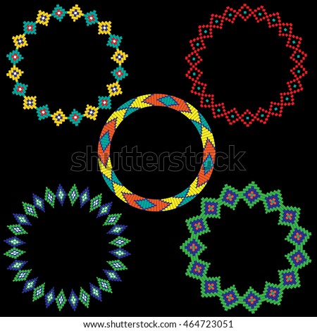 circle native vector Images & Images, Stock Royalty Free Beadwork Vectors