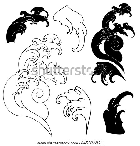 hand drawn japanese wave tattoo design stock vector 574661458 hand drawn japanese wave tattoo design stock vector 574661458